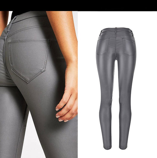 Pantalones de Cuero para Mujer - Diseño Denim Ajustado - Image 3