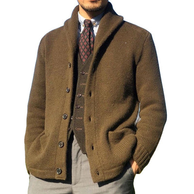 Cardigan Tejido de Botón Único para Hombre