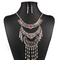Vintage Turquoise Diamond Female Necklace Earrings Set National Diamonds Fashion Jewelry Ancient Plateado Rojo
