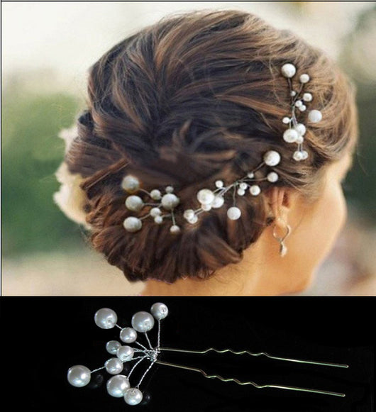 Pasador de Perla con Flor Disco para Peinado de Boda