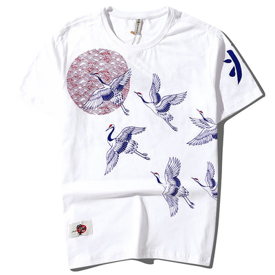Playera Étnica Corta Estampado Grúa - Image 8