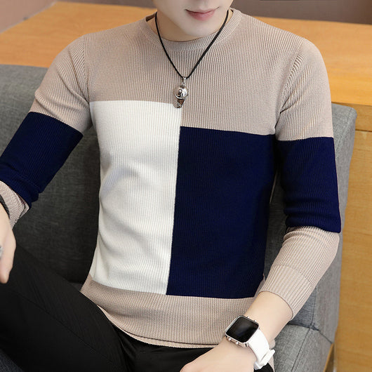 Suéter Tejido Cuello Redondo Estilo Coreano para Hombre - Image 20