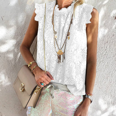 Blusa sin Mangas con Encaje para Mujer - Image 3