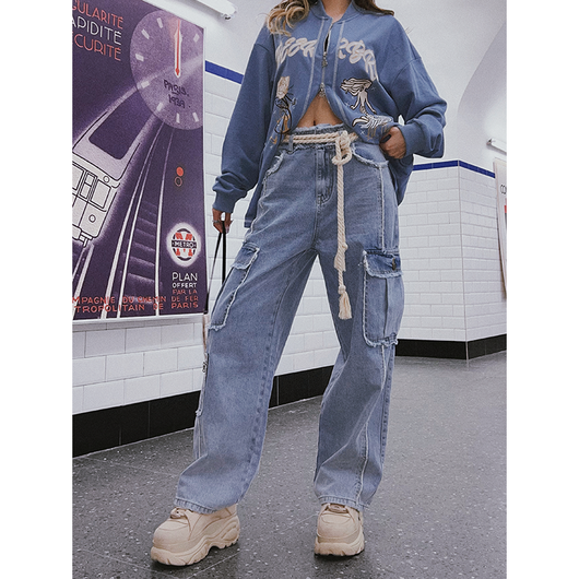 Jeans Retro Cintura Alta con Orillas Deshilachadas - Image 15