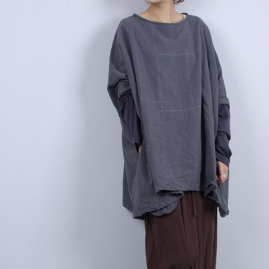 Blusa Pullover Manga Larga de Algodón Lavado a Mano - Diseño Artesanal