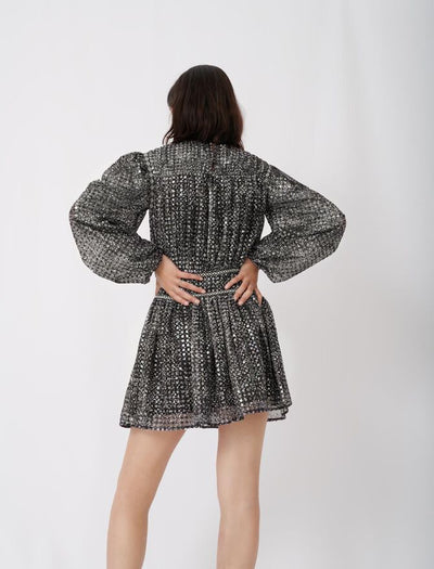 Vestido Largo de Manga Larga con Lentejuelas y Bordado Industrial para Mujer - Image 2