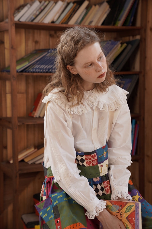 Camisa Blanca con Patchwork - Image 3