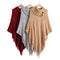 Poncho Suéter con Hebillas y Borlas