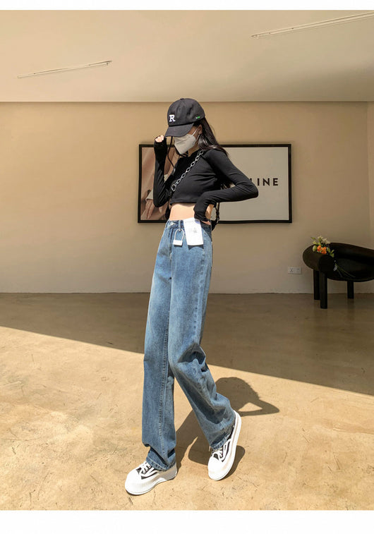 Pantalones Vaqueros Pierna Ancha Talla Grande para Mujer Otoño e Invierno - Image 11