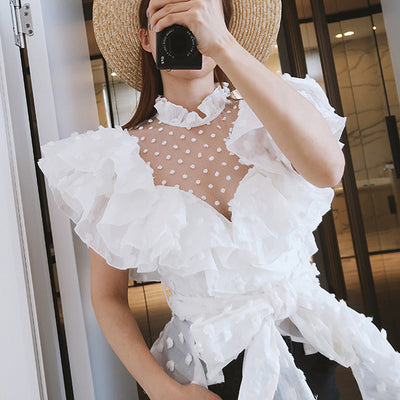 Blusa con Volantes de Encaje Elegante - Image 4