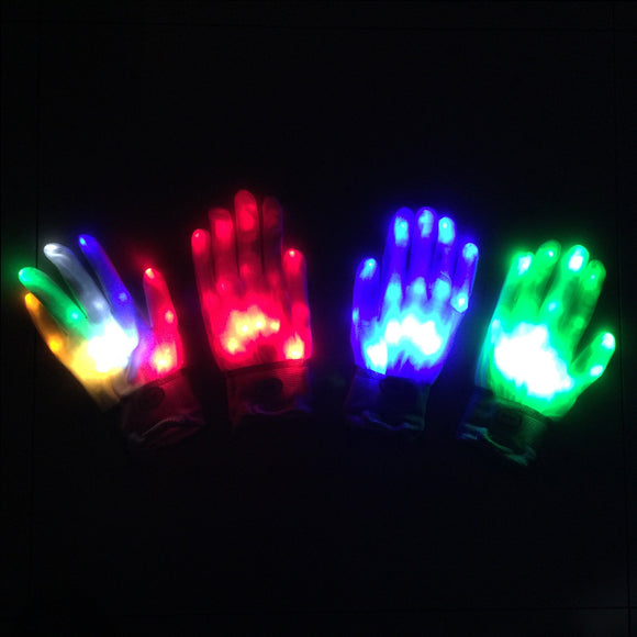 Par de Guantes Esqueleto LED Brillantes - Accesorios Chic para Halloween y Navidad