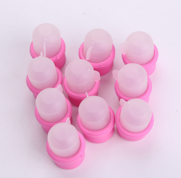 Kit de 10 Removedores de Esmalte con Barril Remojador para Uñas Acrílicas y Postizas