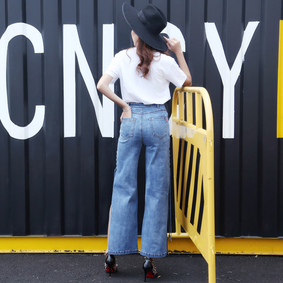 Jeans Oversized de Talle Alto y Pierna Ancha