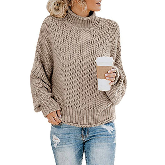 Suéter de Cuello Alto Tejido para Mujer - Abrigo Casual de Invierno - Image 10
