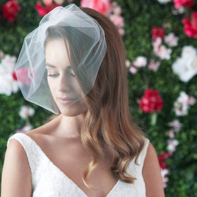Velo de Novia Mesh Estilo Corto Hijab de Boda - Image 11
