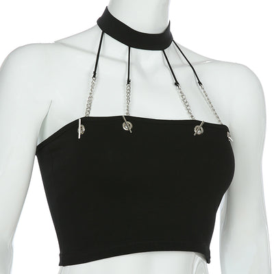 Chaleco Corto Halter con Cadena - Image 7