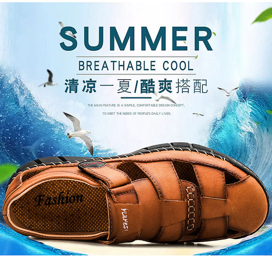 Sandalias Grandes para Hombre con Velcro y Detalles Cosidos - Image 8
