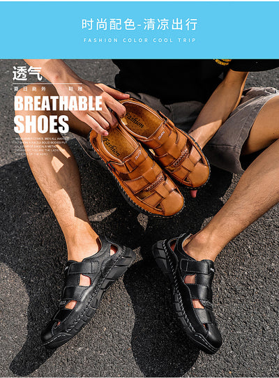 Sandalias Grandes para Hombre con Velcro y Detalles Cosidos - Image 10