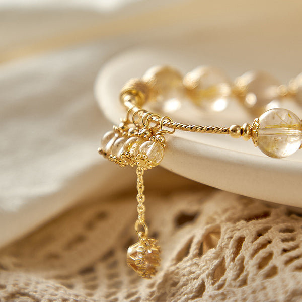 Pulsera de Cristal Cuarzo Rubio con Energía de Abundancia