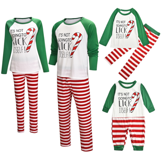 White, red, and green baby romper with "IT'S NOT GOING TO LICK ITSELF!" text and a candy cane graphic. - Image 7
