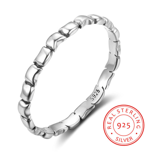 Anillo de Plata Esterlina con Bambú Fino