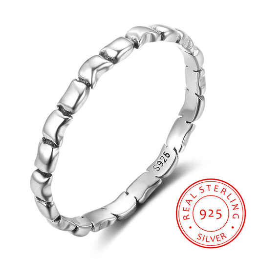 Anillo de Plata Esterlina con Bambú Fino