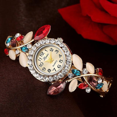 Reloj Pulsera Mujer Cristal Multicolor con Diamantes - Image 5