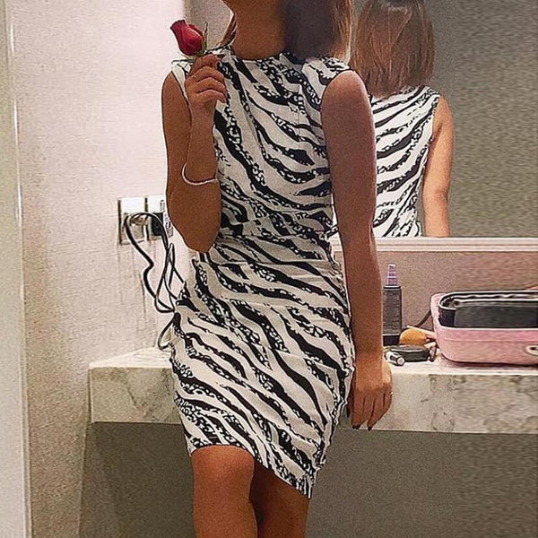 Vestido Sin Mangas con Estampado de Cebra
