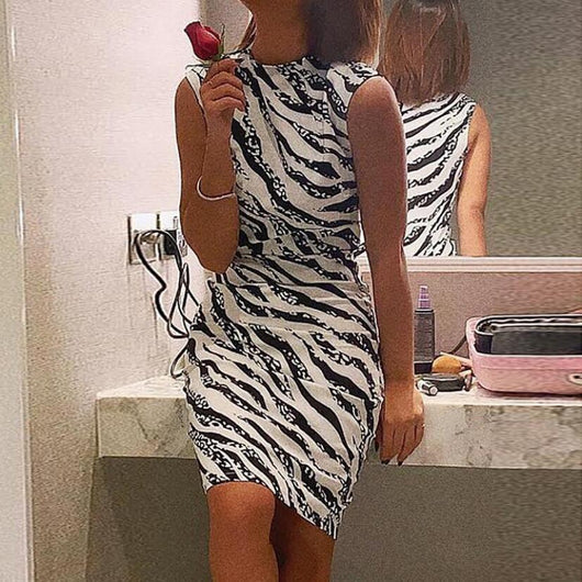 Vestido Sin Mangas con Estampado de Cebra - Image 2
