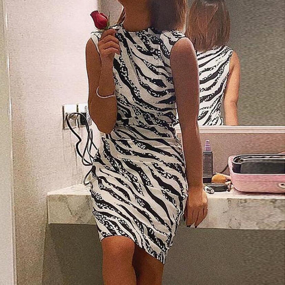 Vestido Sin Mangas con Estampado de Cebra