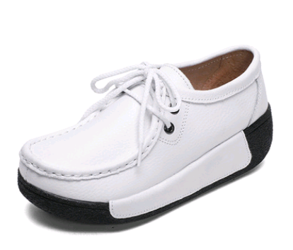Zapatos Casuales de Cuero con Cordones y Suela Gruesa para Mujer - Image 11