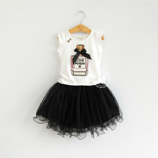 Conjunto Infantil Falda Tul con Blusa Botella de Perfume - Image 3