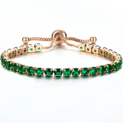 Pulsera de Cristal con Deslizador Ajustable - Joyería Chapada en Oro para Mujer - Image 9