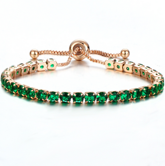 Pulsera de Cristal con Deslizador Ajustable - Joyería Chapada en Oro para Mujer - Image 9