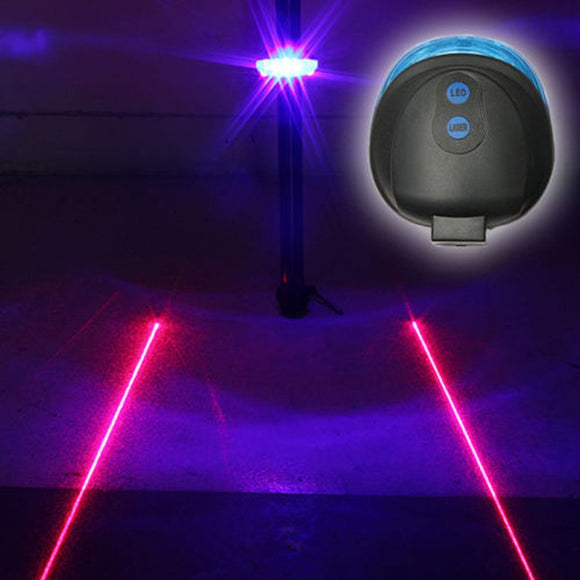 Luz Trasera para Bicicleta 5LED con Láser de Seguridad