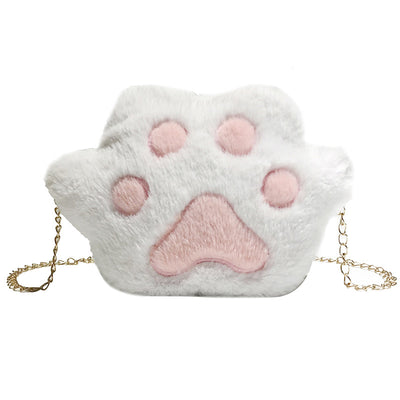Bolso Mensajero con Diseño de Patitas de Gato y Oso Felpa - Image 7
