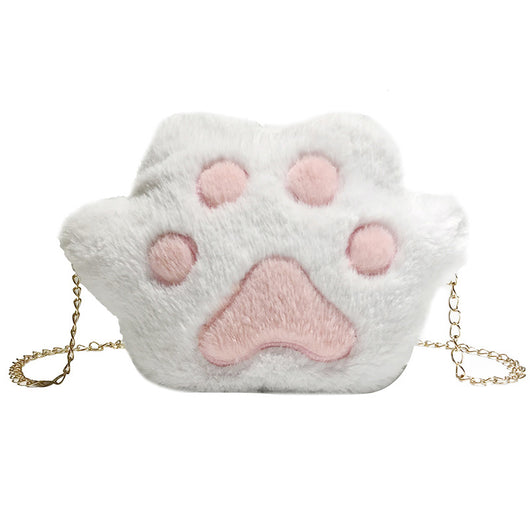 Bolso Mensajero con Diseño de Patitas de Gato y Oso Felpa - Image 7