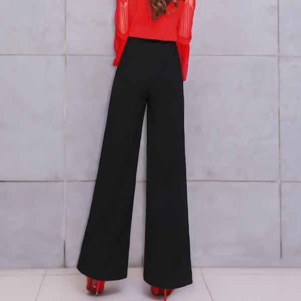 Pantalón Recto Cintura Alta Holgado Casual