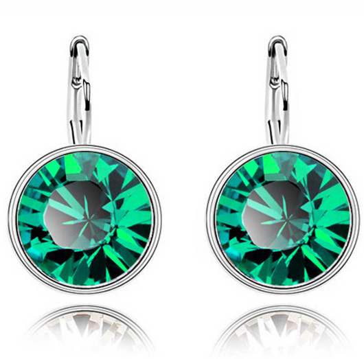 Aretes de Cristal Austriaco con Clip Redondo Brillante - Image 4