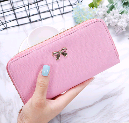 Cartera Larga para Mujer con Decoración de Moño Metálico y Compartimento para Teléfono - Image 9