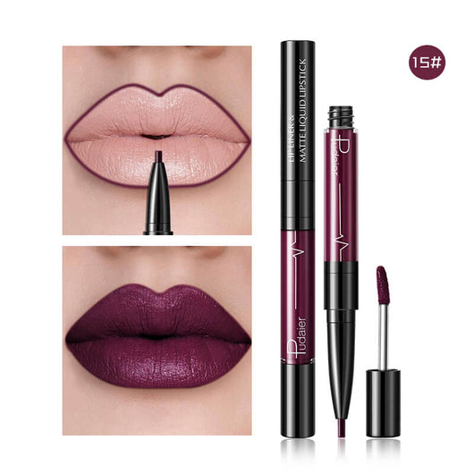 Labial Líquido 2 en 1 Mate y Perfilador - Tinte Rojo Ágata Profesional - Image 9