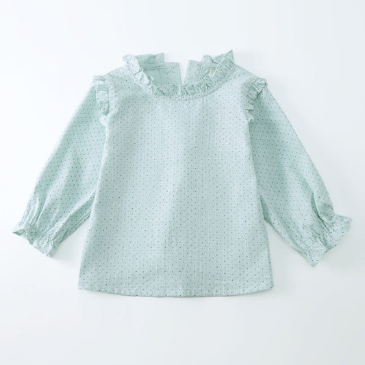 Blusa de Lino con Encaje para Niñas