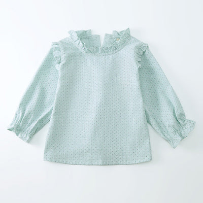 Blusa de Lino con Encaje para Niñas