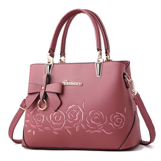 Bolso Tote con Bordado de Rosa - Image 9