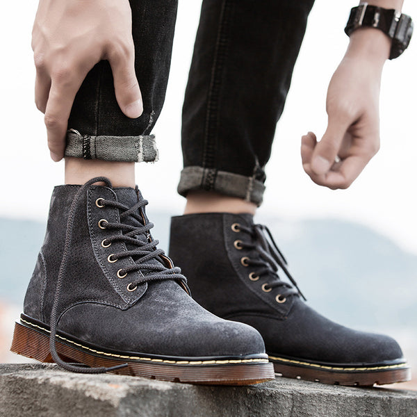 Botas Altas Estilo Británico - Calzado de Trabajo Casual Tallas Grandes