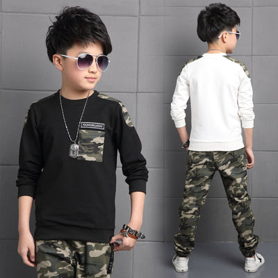 Conjunto Deportivo Infantil Camuflaje de Algodón - Sudadera y Pantalón Largos - Image 2