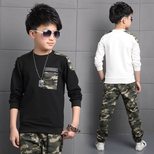 Conjunto Deportivo Infantil Camuflaje de Algodón - Sudadera y Pantalón Largos - Image 2