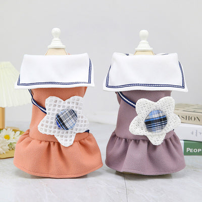 Falda para Perro con Solapa y Flores Grandes en Colores Sólidos - Image 13