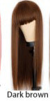 Peluca Larga Lisa Qi Bangs Negro y Castaño - Image 4