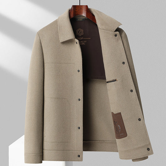 Chaqueta Polo de Lana Doble Faz para Otoño e Invierno - Tejida a Mano